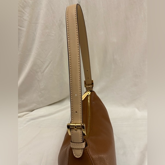 Michael Kors Pebbled Leather Camel Mini Hobo- Adjustable Strap. Goldtone Buckle - Picture 16 of 16